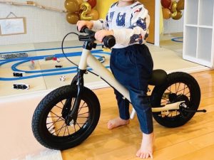 誕生日当日にスパーキーに乗せた様子